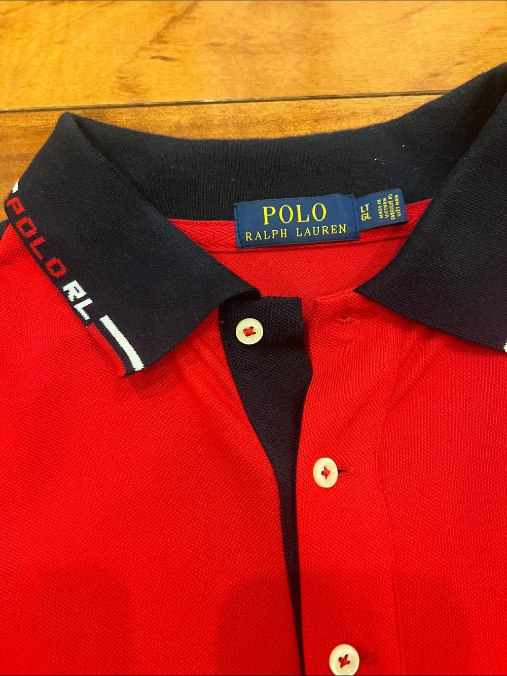 Polo by Ralph Lauren Red Polo with Black Side Panels Men’s LGTL